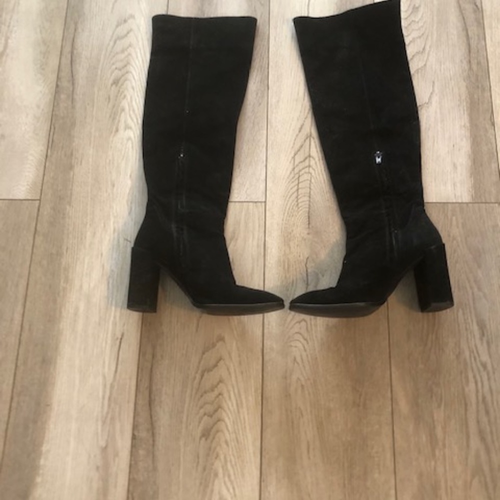 ZARA BASICS FAUX SUEDE KNEE HIGH BOOTS